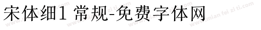 宋体细1 常规字体转换